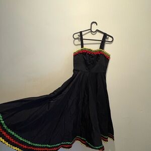 Hell Bunny Pin up Dress with Colorful Trim